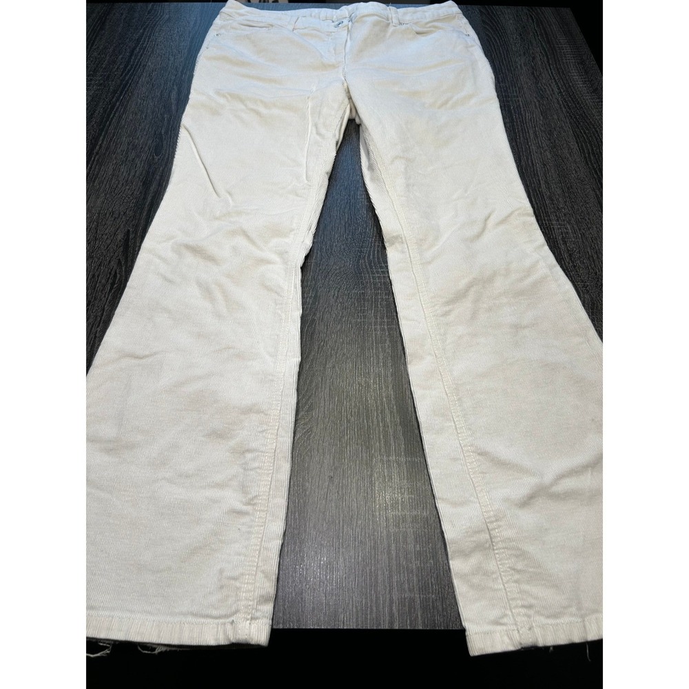 Liz Claiborne Ivory Corduroy Bootcut Pants Casual Classic Minimalist Size‎ 14